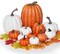 Pumpkins Set Clearance, Fall Pumpkins with Maple Leaves for Autumn Thanksgiving Holiday Home Decor